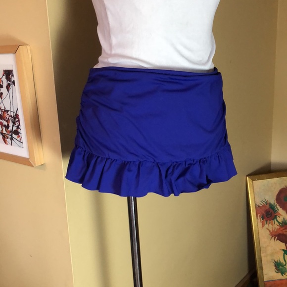 LIZ CLAIBORNE size 16 Skirted-Ruffle Bathing Suit Bottom PURPLE Ruched $68 NEW - Picture 11 of 14